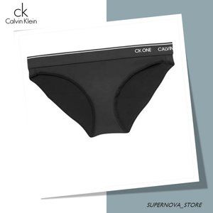 Calvin Klein CK One Micro Microfiber Bikini Panty Black Logo Waistband Small $20